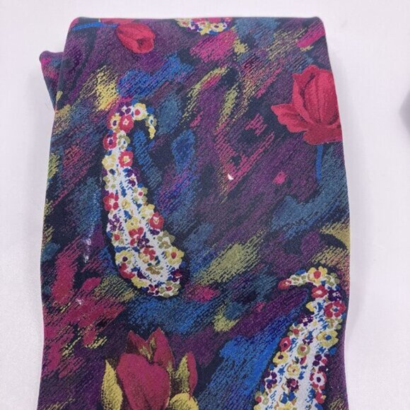 Vintage Silk Mens Tie Lot of 8 90s Claiborne Sazzari Hardy Amies R Andreotti - Picture 6 of 13